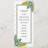 グリーン葉結婚式 プログラム (裏面)