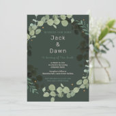 グリーン葉縁ど結婚式招待状 招待状 (スタンド正面)