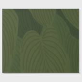 グリーン葉自然パターン ラッピングペーパー (フラット)