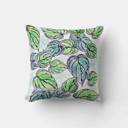 グリーン葉装飾用クッション クッション (正面)