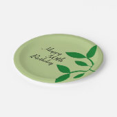 グリーン葉誕生日50 ペーパープレート (アングル)