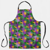 グリーン葉金ゴールドマルディグラスマスク エプロン (正面)