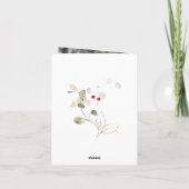 グリーン葉金ゴールドレッドベ結婚リーのサンキューカード サンキューカード (裏面)