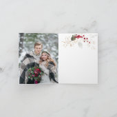 グリーン葉金ゴールドレッドベ結婚リーのサンキューカード サンキューカード (内部)