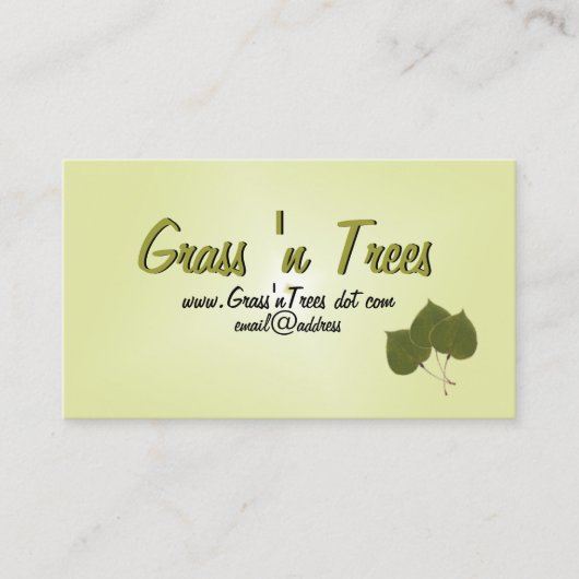 グリーン葉《植物》アスペン芝生気にサービス 名刺 (正面)