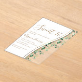 グリーン葉Sweet sixteen16誕生日 アクリル招待状 (レイダウン)