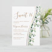 グリーン葉Sweet sixteen16誕生日 招待状 (スタンド正面)