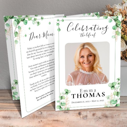 グリーン葬儀プログラム,サービスの順序, Foto チラシ