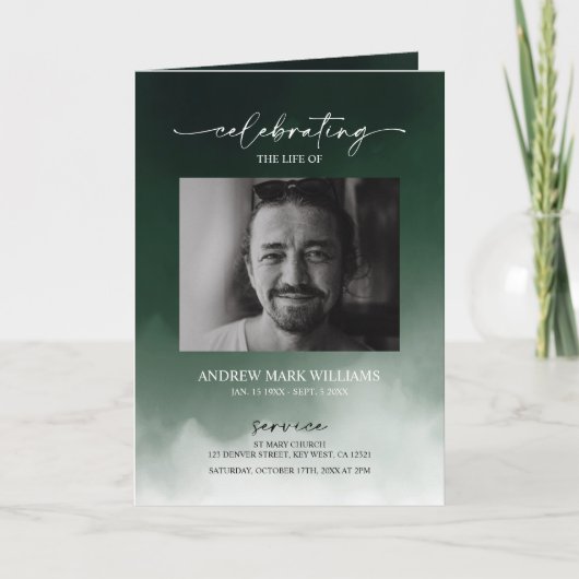 グリーン葬儀式折り畳みプログラム カード (正面)