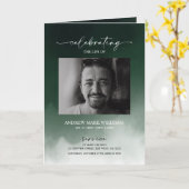 グリーン葬儀式折り畳みプログラム カード (黄色い花)