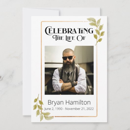 グリーン葬儀追悼式次第プログラム 招待状 (正面)