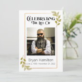 グリーン葬儀追悼式次第プログラム 招待状 (スタンド正面)