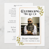 グリーン葬儀追悼式次第プログラム 招待状 (正面/裏面)