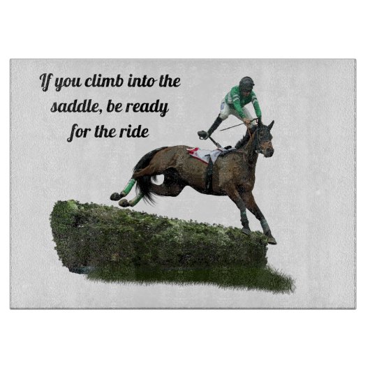 グリーン裁断ボードにおける跳び上がり騎手 カッティングボード (正面)