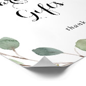 グリーン装飾のカリグラフィーカードとギフトの看板 ポスター (角)