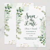 グリーン装飾の挙式 プレビュー招待状 招待状 (正面/裏面)