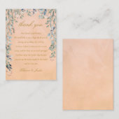 グリーン装飾の花のカスケード 田舎風の結婚式の御礼 プレイスカード (正面/裏面)