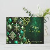 グリーン装飾オーナメントホリデーカード シーズンカード (スタンド正面)