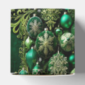 グリーン装飾オーナメントホリデーギフトボックス フェイバーボックス (上部)