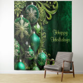 グリーン装飾オーナメントホリデーバックドロップ タペストリー (インサイチュ)