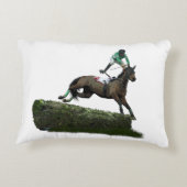 グリーン装飾用クッションのジャンプ馬ジョッキー アクセントクッション (裏面)
