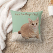 グリーン装飾用クッションオレンジキャット クッション (ブランケット)