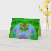 グリーン複雑 カード (黄色い花)