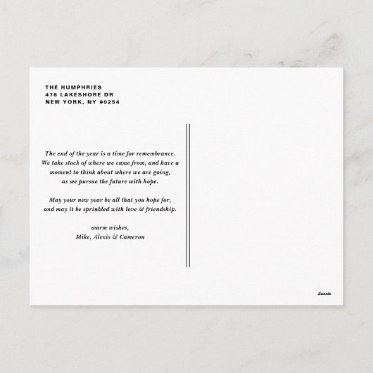 グリーン親愛サンタLet Me Explainベビー写真 シーズンポストカード (裏面)