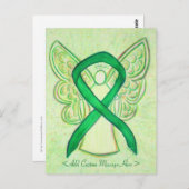 グリーン認識度リボンエンジェルカスタムはがき ポストカード (正面/裏面)