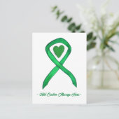 グリーン認識度リボンカスタムアートポストカード ポストカード (スタンド正面)