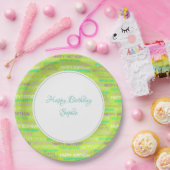 グリーン誕生日 パーソナライズされた ペーパープレート (パーティー)