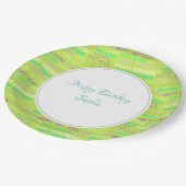 グリーン誕生日 パーソナライズされた ペーパープレート (アングル)