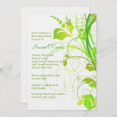 グリーン説得ベビーシャワー招待状 招待状 (正面/裏面)