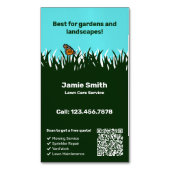 🌿🦋グリーン調和:プロフェッショナルローンサー気にビス マグネット名刺 (正面縦)