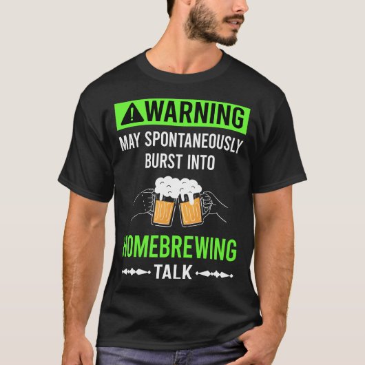 グリーン警告ビールホームビール醸造醸造所 Tシャツ (正面)