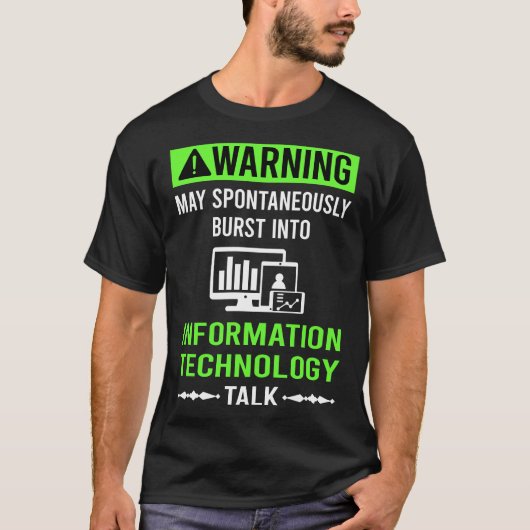 グリーン警告情報技術 Tシャツ (正面)