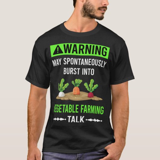 グリーン警告野菜農場 Tシャツ (正面)