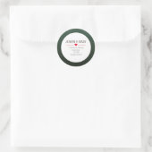 グリーン赤いハートクリスマス差出人住所 ラウンドシール (バッグ)