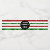 グリーン赤ストライプカスタムメリークリスマス ペットボトルラベル (シングルラベル)