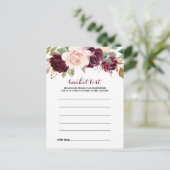 グリーン赤面バーガンディフローラバケットリストカード ポストカード (スタンド正面)