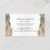 グリーン赤面ピンクと金ゴールドエレガントブラシ 名刺 (裏面)