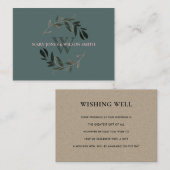 グリーン赤面ピンクのリース結婚の願い井戸 エンクロージャーカード (正面/裏面)