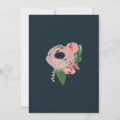 グリーン赤面ピンクローズフローラボタニー結婚ズ 招待状 (裏面)