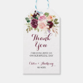 グリーン赤面ブルゴーニュフローラサンキュー ギフトタグ (正面)