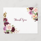 グリーン赤面ブルゴーニュフローラサンキュー ポストカード (正面)