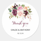 グリーン赤面ブルゴーニュフローラサンキュー ラウンドシール (正面)