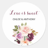 グリーン赤面ブルゴーニュフローララブ結婚ズ ラウンドシール (正面)