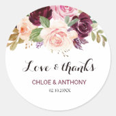 グリーン赤面ブルゴーニュフローララヴ感謝してい&結婚ズ ラウンドシール (正面)