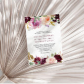 グリーン赤面ブルゴーニュ結婚フローラ 招待状