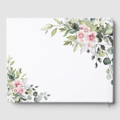 グリーン赤面結婚ピンクズゲストブック ゲストブック (裏面)